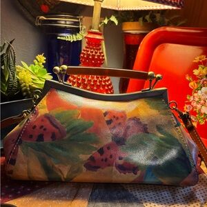 Patricia Nash Kisslock Satchel/Crossbody w/Matching ID Case